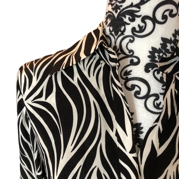 NINE WEST Silk Zebra-Print shirt Dress - Picture 16 of 16
